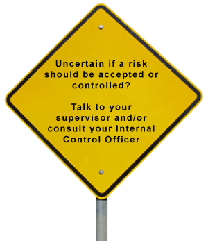 caution sign uncertain talk to supervisor or consult Internal Control Officer