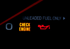 image of vehicle check engine panel with check engine light on