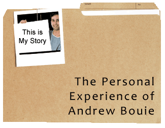 image of file folder with text the personal experience of Andrew Bouie