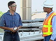 image of NYSDOT worker greeting and having dialogue with suspicious person