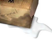 image of package leaking a liquid substance
