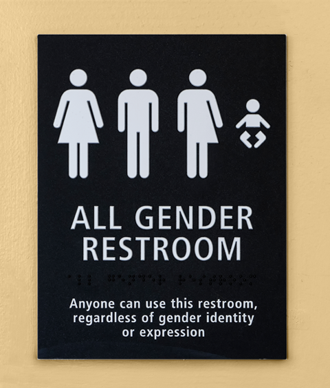 Gender neutral rest room sign